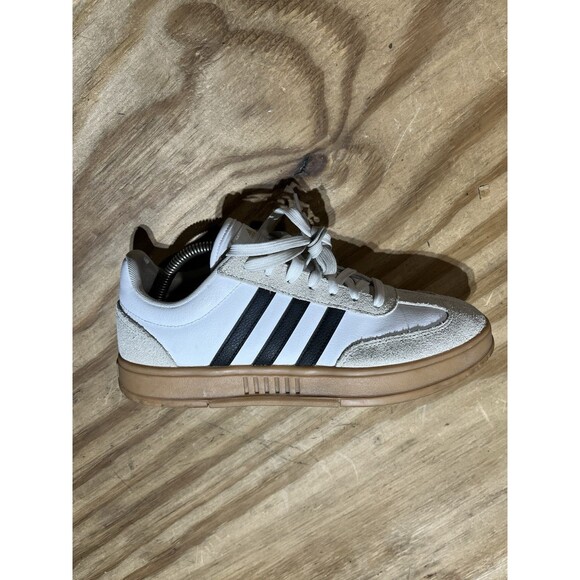 Adidas Gradas White Black IE9044 Mens 7.5 Shoes Sneakers Leather Lace - Picture 1 of 9